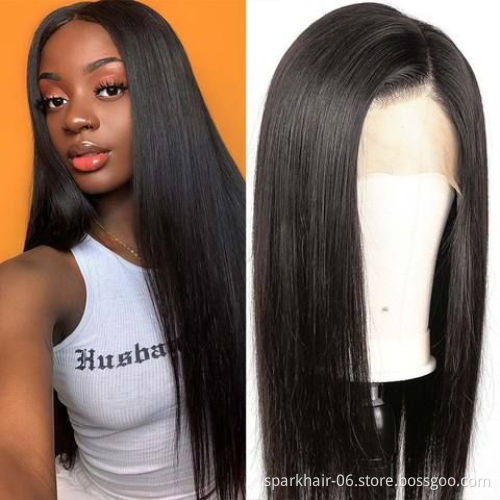 Drop Shipping Transparent 360 Pre Plucked Lace Frontal Wig,Half Lace Frontal Wig Human Hair,Straight 13X6 Hd Frontal Wig